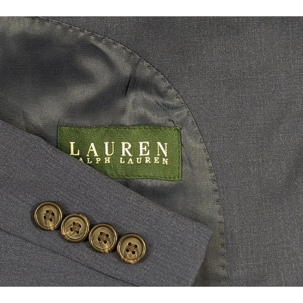 Ralph Lauren Mens Blazer Sport Coat Two Button Jacket Crosshatch Wool 42R Casual